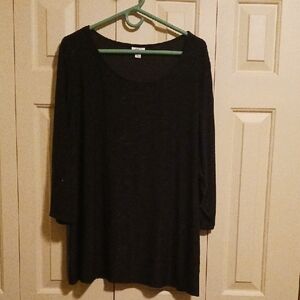 Croft & Barrow Black 3/4 Sleeve Top